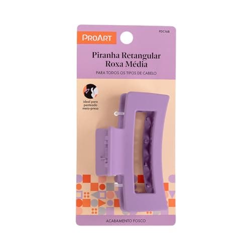Bizzico Clip de Cabelo Roxo Retangular Média Unissex Adulto