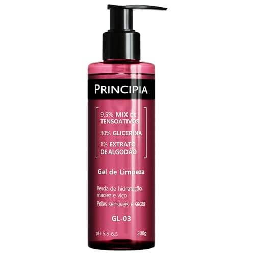 Gel de Limpeza Facial Hidratante Principia 9,5% Tensoativos + 30% Glicerina + 1% Extrato de Algodão GL-03 com 200g
