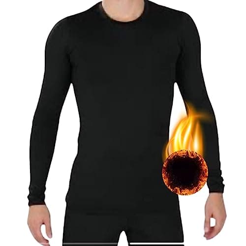 Blusa Termica Masculina Inverno Segunda Pele Forrada Flanelada Manga Longa Preto