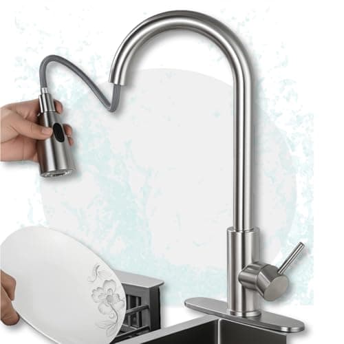 Torneira Gourmet Monocomando Luxo Inox 45cm com Ducha Retrátil e Bica 360° – Alta Pressão Quente e Frio para Pia e Bancada - Qualidade Premium LNSTORE