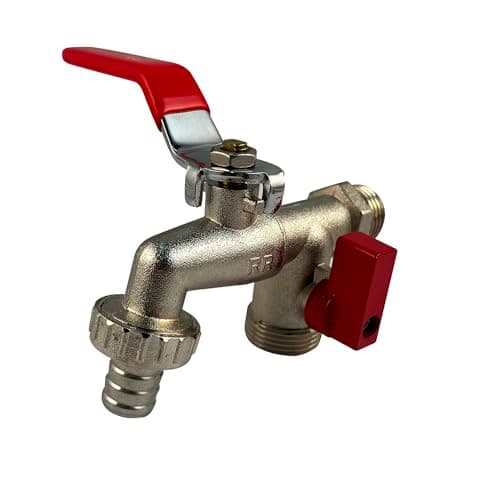 TKLA Torneira Esfera Para Tanque Duas Saídas Aço Inoxidável Externa Jardim Mangueira Maquina de Lavar Metal Inox