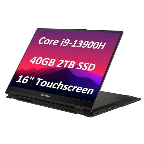 Laptop ASUS Vivobook S 16 Flip 2 em 1 (tela sensível ao toque FHD de 16 polegadas, Intel 14-Core i9-13900H, 40 GB de RAM, SSD de 2 TB) para criador, fotógrafo, designer, teclado retroiluminado, webcam