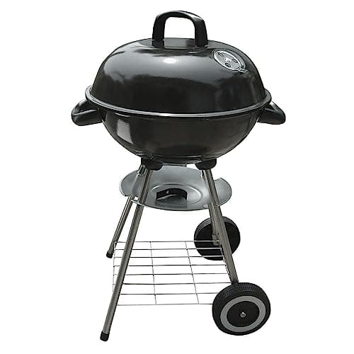 Nautika, Churrasqueira Americana Bafo Texas Com Tampa E Rodinha, Compacta, Grelha Cromada, Prateleira na Parte Inferior, Excelente para Camping, Viagens, Clubes E Uso Doméstico