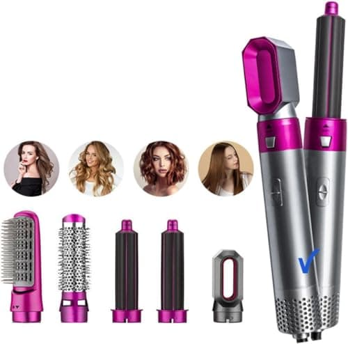 Escova Secadora Ar Quente Profissional Alisa Modela Cabelo 5 em 1 Penteado Feminino Elétrico Multifuncional