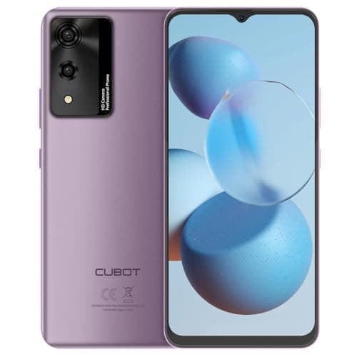 CUBOT A10, Smartphone Android 14, 6.56 Polegadas 90Hz, 12GB RAM, 128GB, Câmera 48MP, Bateria 5100mAh, Dual SIM 4G (Roxo)