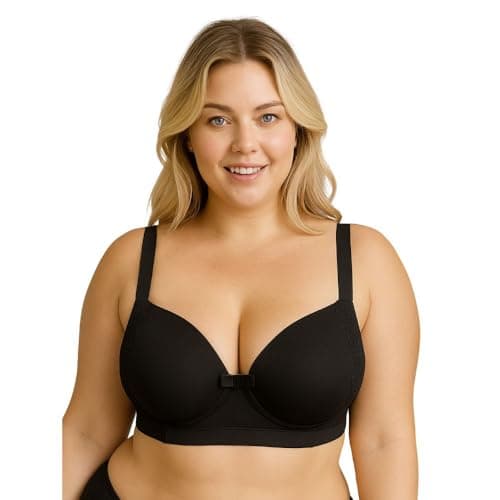 Sutiã Plus Size Bojão Soutien Reforçado Alça Sustentação Rendão (BR, Numérico, 48, Plus Size, PRETO)