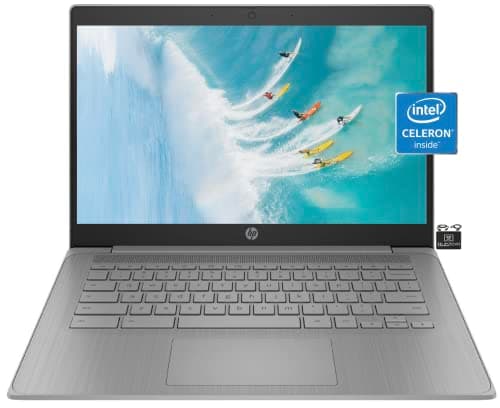 HP Chromebook Laptop Student Business (modelo 2023), tela HD de 14 polegadas, Intel Celeron N4120 Quad-Core (até 2,6 GHz), 4GB RAM, 64GB eMMC, HD Webcam, WiFi 5, UHD Graphics, Chrome OS + HubxcelAccessory