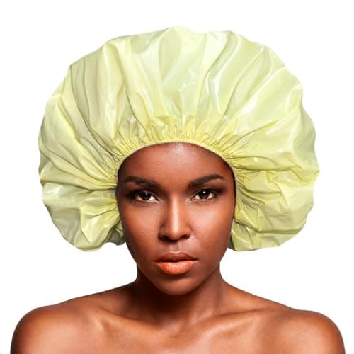 Touca de PVC especial grande para banho, ideal para cabelos volumosos