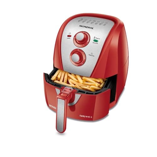 MONDIAL Fritadeira Sem Óleo Air Fryer 4L, Vermelho/Inox, 1500W, 110V - AFN-40-RI