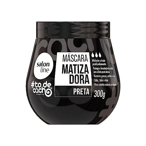 Salon Line, Máscara Matizadora Preta, #TodeCacho, Vegano - Para Cabelos Ondulados, Cacheados e Crespos, 300g