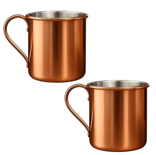 Caneca Moscow Mule Aço Bronze 430ml - Lisa - Kit c/2 unids