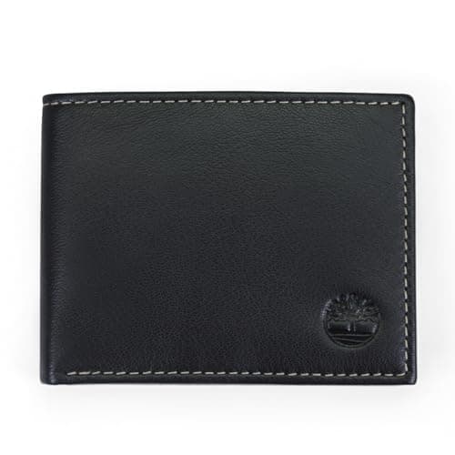Carteira masculina Timberland de couro com bolso flip, Black (Blix), tamanho único