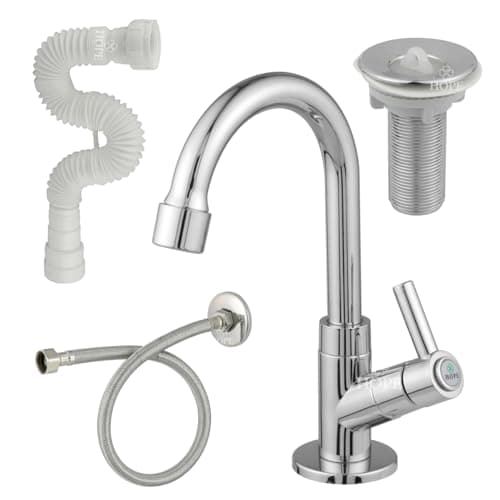 Torneira Lavatorio Banheiro Valvula + Sifão + Flexível