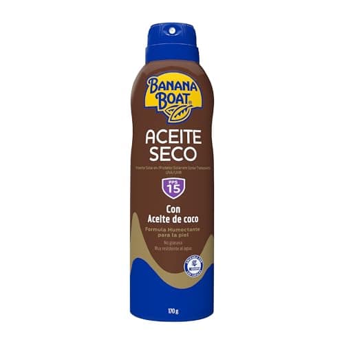 Banana Boat Bronzeador Óleo Aerossol FPS 15 170ml | Com Cenoura e Óleo de Coco | Proteção Solar Moderada e Pele Hidratada