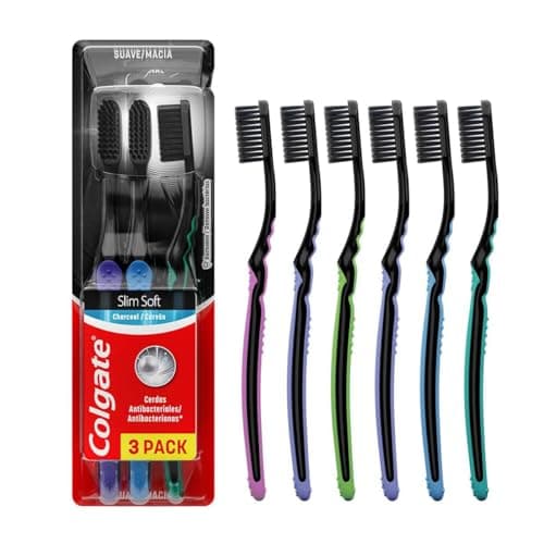 Escova de Dente Colgate Slim Soft Black Com Infusão de Carvão 6 unid