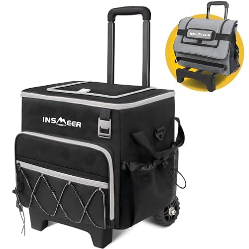 INSMEER Coolers e Bolsas Térmicas Com Rodas - 55 Latas/40 L
