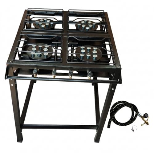 Fogão Industrial 4 Bocas Preto – Alta Pressão, Acompanha Mangueira e Registro! Semi Industrial