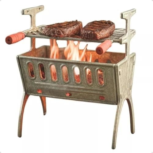 Churrasqueira desmontável média portátil em alumínio batido churrasqueira portatil a carvao