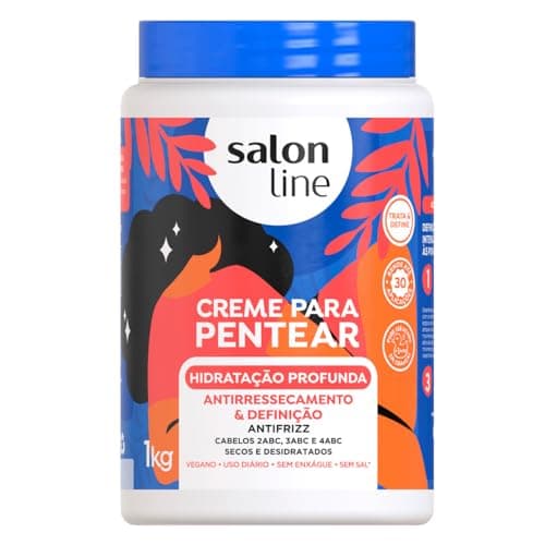 Salon Line, Creme de Pentear, Hidratação Profunda, Definição e Antirressecamento, Vegano - Cabelos Ondulados, Cacheados e Crespos, 1 Kg