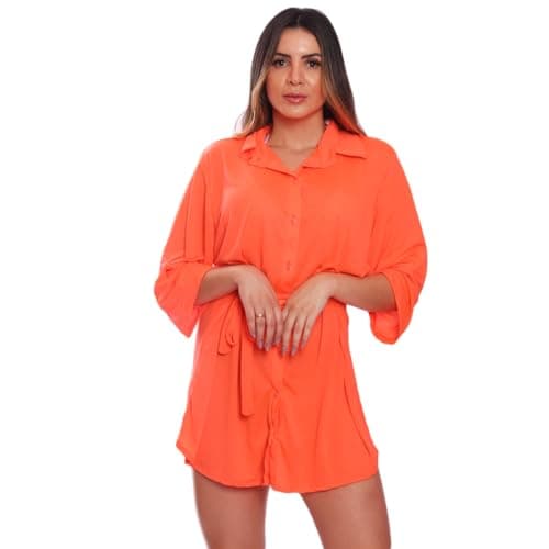 Saída de Praia Chemise Camisão Feminino Preto, Tamanho GG