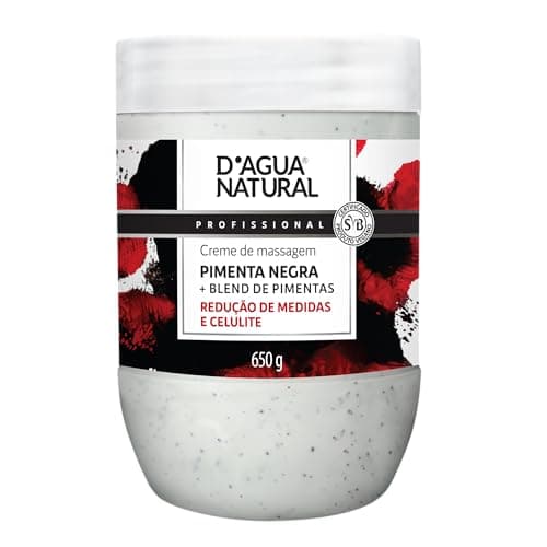 D'AGUA NATURAL Creme De Massagem Pimenta Negra D'Agua Natural 650 G