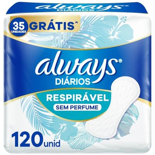 Always Respirável Sem Perfume Protetor Diário 120 Unidades