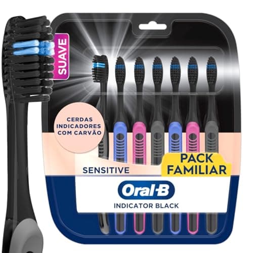 Oral-B Escova de Dente Indicador Black Charcoal Extra Macia 7 Unidades