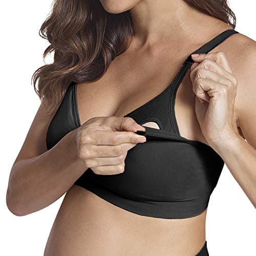 LUPO Sutiã Amamentação Maternidade Loba Sem Costura Click Frontal Regulável, Preto, G