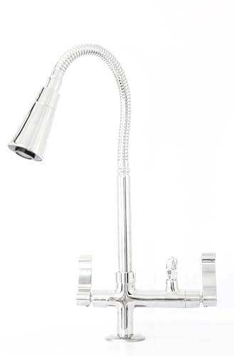 Torneira Flexível de Mesa Cozinha Saída para Purificador 1/4 de Volta Tubo Cromado Dois Jatos Samer