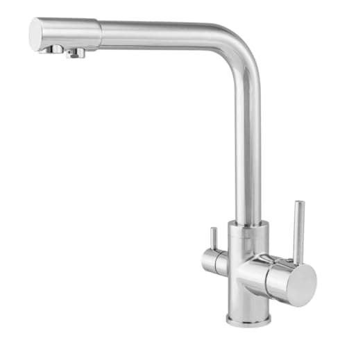 Torneira Monocomando com Filtro Inox Cromada Misturador c/Saída de Água Filtrada p/Bancada Cozinha