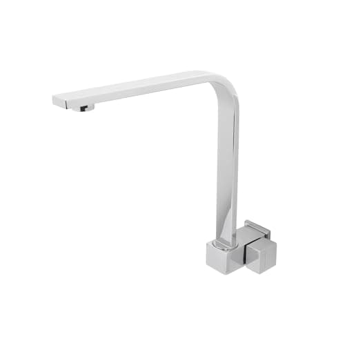 Torneira Pia Banheiro Lavatório Reta Quadrada Parede Cromado Luxo 1/4 de volta