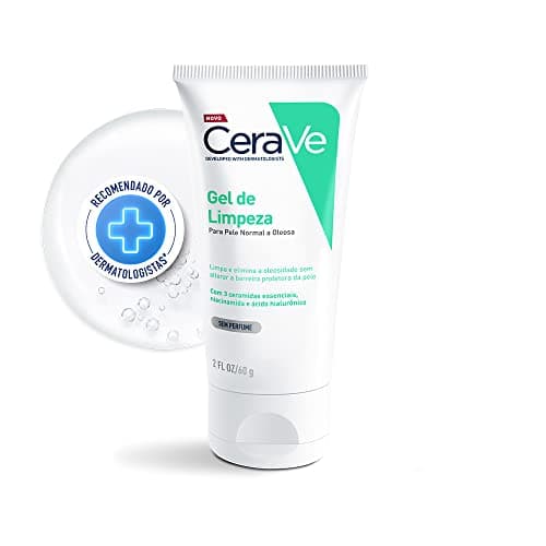 CeraVe, Gel de Limpeza Facial para pele oleosa, com Ácido Hialurônico e Niacinamida, 60g
