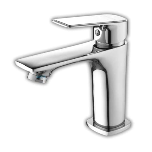 Torneira Monocomando Mesa Bica Baixa Lavatório Cromado Torneira Moderna Pia Banheiro Lavabo Água Quente Fria Preto Fosco Black Matte Moderna Aço Inox (Cromado)