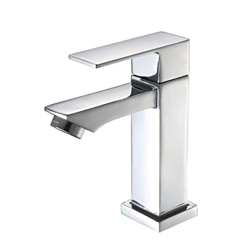 Torneira Banheiro Luxo Quadrada 1/4 Volta Inox Aço Cromada Bancada Pia Banheiro Alto Padrão