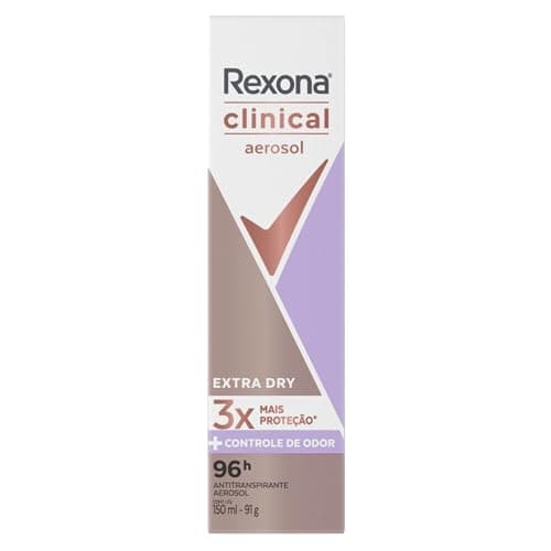 Rexona Antitranspirante Aerosol Clinical Extra Dry 150Ml (A Embalagem Pode Variar)