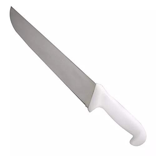 Faca Açougueiro Churrasco Cozinha Carne Aço Inox Cabo Branco 8"