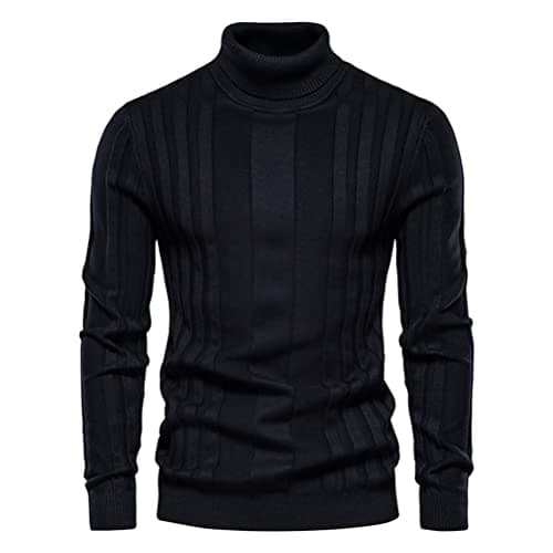 Suéteres masculino trico Suéteres Suéter pulôver masculino de gola alta de malha casual com fundo quente europeu