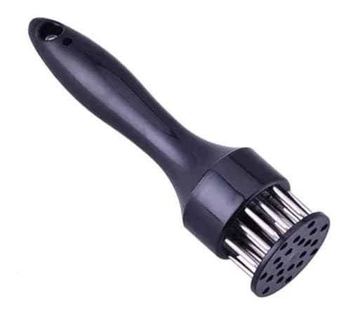 Amaciador Batedor De Carne Bife Com Furador Manual Aço Inox