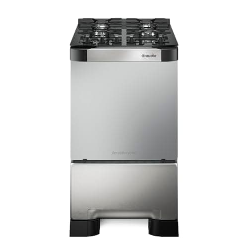 Fogão 4 Bocas Mueller Decorato Vetro Inox Bivolt com Mesa de Vidro