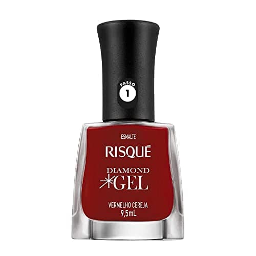 Esmalte Risqué Diamond Gel Vermelho Cereja Cremoso 9,5 Ml