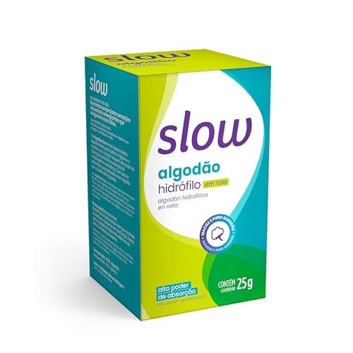 Algodão Hidrófilo em Rolo de 25g, Cor Branco, Linha Slow, Lanossi Beauty & Care.