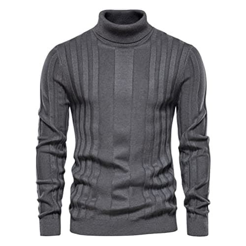 Suéteres masculino trico Suéteres Suéter pulôver masculino de gola alta de malha casual com fundo quente europeu