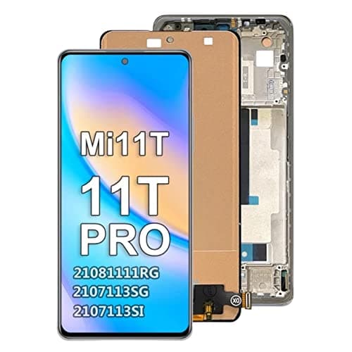 SHOWGOOD 16.9 cm Mi 11T Display Substituto para Xiaomi Mi 11T Pro LCD 2107113SG Tela sensível ao toque digitalizador tela de reparo (preto com moldura)
