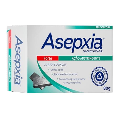Asepxia Sabonete Forte 80g — Com Ácido Salicílico e Zinco | Reduz Espinhas e Cravos | Controle da Oleosidade e Brilho | Limpeza Profunda para Pele Oleosa