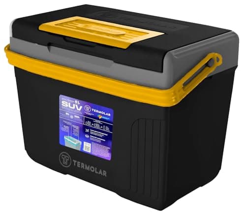 Caixa Termica Suv Cooler Com Alça 8 Litros Praia Pesca Camping Cor Preto E Amarelo Termolar