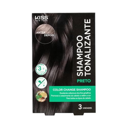 KISS NEW YORK Color Change Shampoo - Shampoo Tonalizante Preto