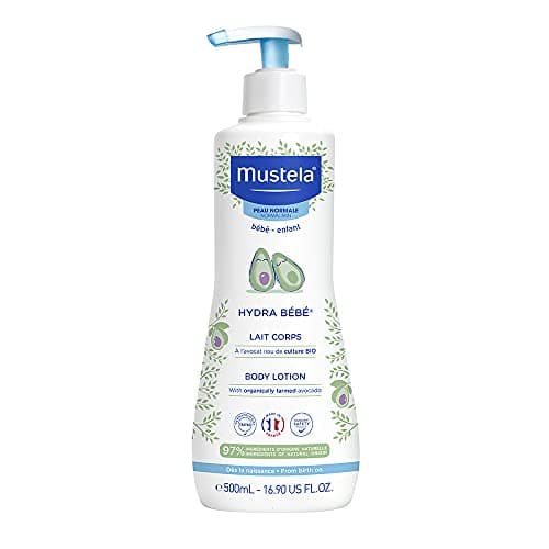 Mustela Hydra Bebê 500ml - Hidratante Infantil Corpo e Rosto - Feito com 97% de Ingredientes de Origem Natural e Hipoalergênico - Seguro Desde o Nascimento