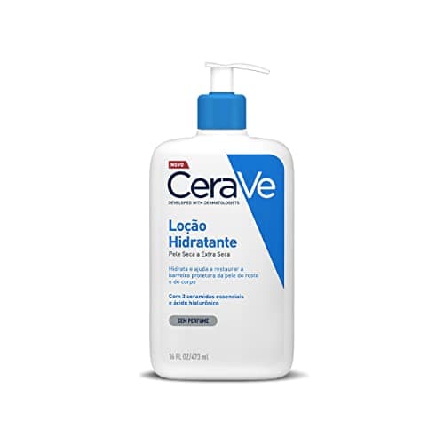CeraVe Loção Hidratante Corporal com 3 Ceramidas e Ácido Hialurônico, Hidratação 24h, Textura Fluida para Pele Seca a Extra Seca, Sem Perfume, Rápida Absorção, 473ml