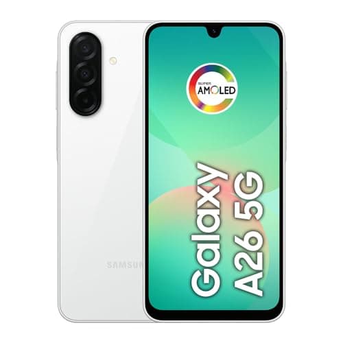 Samsung Celular Galaxy A26 5G 256GB, 8GB RAM, Câmera de 50MP, IP67, Tela Super AMOLED 6.7", NFC (Branco)
