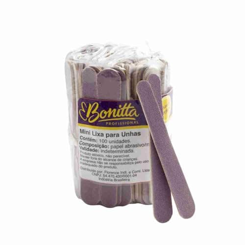 Bonitta Mini Lixa Colors Para Unhas Pacote Com 100 Unidades 601Bt Lilás